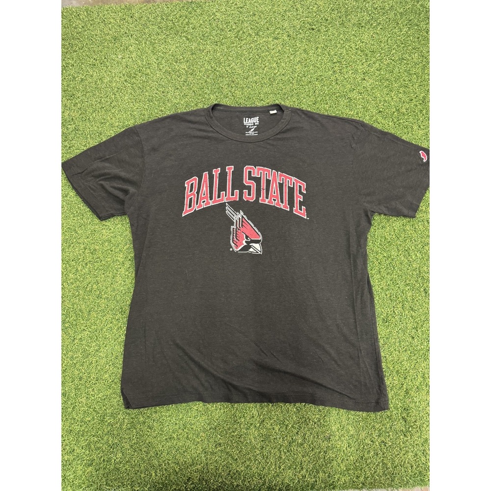 League Classic Fit NCAA Ball State Cardinals T Shirt Mens XL‎ Gray Collegiate